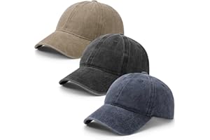 Utensilsto 3 Stück Baseballkappe für Herren und Damen, Verstellbar Baumwolle Baseball Cap Vintage Unisex Basecap Sonnenhut Sportkappe für Outdoor Sport Leisure Reisen
