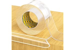 MILEQEE Clear Edge Protector Strip, 40mm×4m,Sharp Edge Wrap Cover Tape, Self Adhesive Protective Bumper Guards for Cabinet Door Desk Glass Table Bed Furniture, Kitchen Countertop, Waterproof