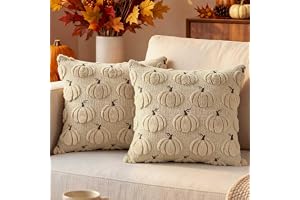 Benjia 2 Stycken Höst Örngott 50 x 50 cm, Höst Kuddfodral Pumpaörngott Dekorativt Örngott för Inomhus Utomhus Trädgård Hem Vardagsrum Sovrum Soffa Halloween Thanksgiving Höstdekoration
