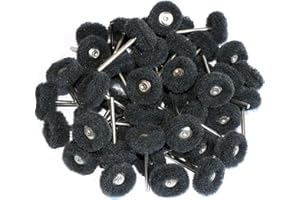 FPPO 50pcs Abrasive Buffing Polishing Wheel Set For Rotary Tool with 3mm Shaft,Mini scouring pad Brush Polishing kit, removal of rust,Deburring on metal surface (grit 400 black 50pcs)