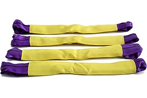 Diversity Wrap Wheel Tie Down Straps - Set of 4 1T Heavy Duty Tie Down Straps for Alloy Wheels | Strong Polyester Car Recovery Webbing Strap |Securing Link Tie Down Loops (50cm x 5cm) Yellow/Purple