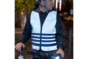 ABUS Gilet de sécurité Lumino Urban Vest - gilet de sécurité entièrement réfléchissant pour une meilleure visibilité de nuit - pour adultes - avec fermeture éclair