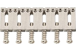 Musiclily Pro 10,5mm Acciaio Inossidabile Moderno Sellette per Ponte Tremolo Chitarra Elettrica Stratocaster, Colore Originale (Set di 6)