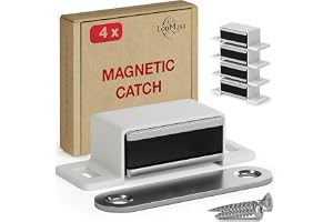Dörrmagneter för LouMaxx skåp, magnetiskt dörrlås - klämkraft 4 kg – set om 4 tomma – magnetlås – lämplig för dörrar, möbler