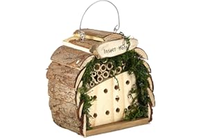 PET TING Wooden Insect & Bee Hotel House Natural Wood Hanging Garden Decoration