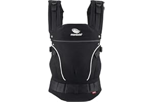 manduca First Baby Carrier - Porte-bébé réglable et polyvalent (3,5-20 kg) - Porte-bébé avant, arrière et aux hanches-Noir nuit