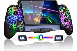 ALEEMTRY Controller per Nintendo Switch, Controller Switch per Modalità Portatile con Turbo/1000mAh/Programmabile/Giroscopio a 6 Assi, Maniglia Grande Controller Switch per Nintendo Switch/OLED