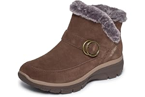 Skechers Dam lättgående ankelstövel | Handsfree slip-in, avslappnad passform, luftkylt minnesskum, Chenille-foder, 3M Scotchgard, vegan, vikbar över tröja stövel