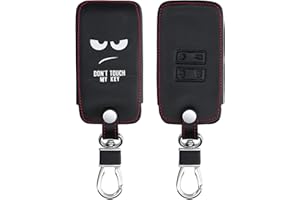 kwmobile Accessoire Clé de Voiture Compatible avec Renault Smart Key 4-Bouton (Keyless Go Uniquement) - Coque de Protection en Simili Cuir - Don't Touch My Key Blanc-Noir