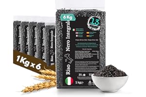 Riz noir complet italien 6 kg – Sans gluten, riche en fibres et antioxydants – Arôme naturel de pain – Cultivé dans le Piémont – Idéal pour les risottos et les plats gastronomiques | 13 di Ilaria