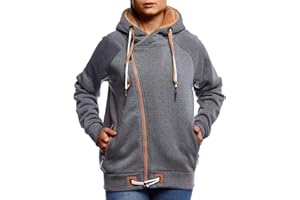 Leif Nelson Damen Übergangsjacke Freizeitjacke Sweatjacke mit Kapuze Oberteile Schwarze Jacke Baumwolle-Anteil Basic Hoodie für Frauen Kapuzenjacke Sweater LN0928