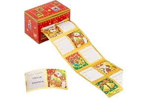 N NEWTOP Set Bigliettini Biglietti Adesivi con Fantasie Idea di Auguri Etichette Decorazione Rotolo Tag Natalizi Attaccare per Regali di Natale (60 Etichette)