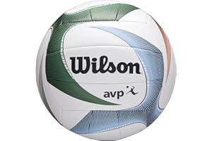 Wilson Pallone da pallavolo AVP PX, Realizzato con Una Camera D'Aria di Pressione Sicura, Esterno In TPU Sostenibile, Per il Gioco Indoor e Outdoor, Colore: Bianco/Blu/Verde, Taglia Ufficiale