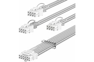 Fasgear PCIe 5.0 GPU kabel zasilający 70 cm posrebrzany rdzeń miedziany, 16-pinowy (12+4) 12VHPWR(12V-2x6) wtyczka do RTX 3090Ti 4080 4090 4070Ti 5090,3x8pin (6+2) PCI-e wtyczka do ASUS EVGA Seasonic