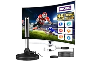 BXGOLKGD Antena TV Interior Potente, 2025 Nuevo Antena TV Interior, 500 KilóMetros De RecepcióN De Largo Alcance con 360 Grados De Espacio Muerto