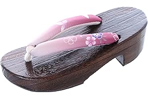 Kawaii-Story K-G-62-3 Rosa Sakura Fiori Naturale Legno Originale Giappone Geta Sandalo Tabi Kimono Geisha Infradito
