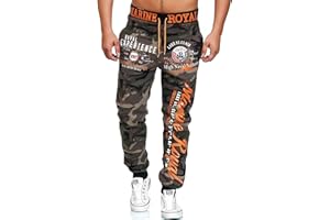 L.gonline Jogginghose Herren Lang | Jungen Baumwolle Sporthose gemütlich | Freizeithose Männer | innen Vlies Soft | Jogger Training | Trainingshose | Marine Royal