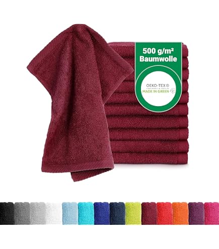 BaSaTex - Lot de 10 Gants de Toilette en 100% Coton Doux et Absorbant | Öko-Tex Made in Green | Ensemble de Gants de Toilette 15x21 cm | Couleur : Violet