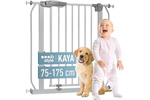 IB-STYLE ib style® KAYA | Barrière de sécurité|Tous les aspects de sécurité| ! Incl. capuchons de protection murale ! |Pas de perçage | Gris | 85-95 cm