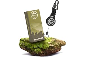 HOLD FAST OUTDOOR COMPANY HOLD FAST OUTDOOR CO. Schlüsselanhänger ausziehbar mit Karabiner & Paracord - Stabiler Ausweishalter mit ausziehbarem Schlüsselband - Ausweis, Schlüssel, Skipass & Skikarten Jojo Anhänger