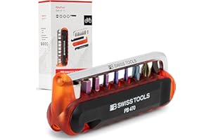 PB Swiss Tools 11-Piece Bicycle Multitool PB 470 | 100% Swiss Made | Multitool Tool with Bits, Angle Screwdriver, Adapter, Tyre Lever for Mountain Bike, Road Bike, Bicycle, E-Bike