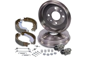 Kit freno BESTPRICE asse posteriore incl. 2x Tamburo freno 4x Ganasce freno con kit di montaggio 2x Cilindretti freno ruota (alluminio) Compatibile con FIAT 500 (312_), 500 C (312_), PANDA, FORD KA