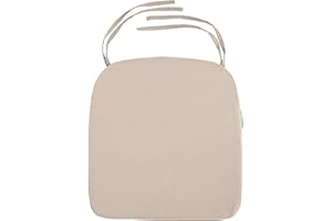 Gardenista Garden Chair Seat Pad | Indoor Water Resistant Outdoor Dining Chair Pads | Soft & Thick Resol Palma Seating Cushion with Secure Ties | Patio Furniture Cushions (2, Stone, 40x40cm)