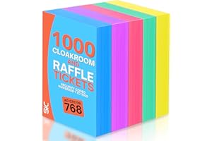 SIC 5-Pack Raffle Tickets Books 1-1000 – Cloakroom & Tombola Drum Tickets with Security Numbering – Numbered Raffle Books – Ideal for Fundraising, Prize Draws & Charity Events