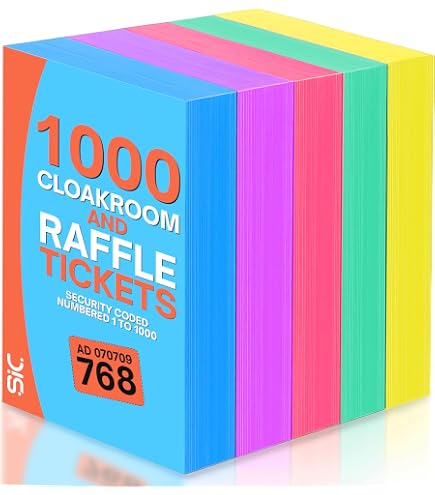 Qilery 1000 Christmas Raffle Tickets - Red & Green Numbered Rolls For Holiday Parties, Fundraisers, Games