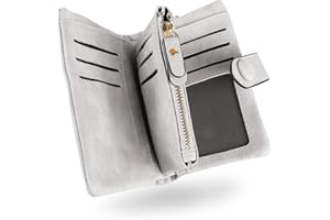 conisy Piccolo Portafoglio Donna in Pelle con blocco RFID, Compatto Portatile Corto Borsellino per Signore con portamonete