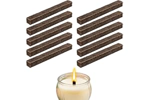 TERJBG 10 Stück Schmelzfeuers für Kerzenreste Indoor Outdoor, Dauerdocht für Wachsfresser, Dauerdocht Kerzendocht für Betonfeuer Kerzenreste Outdoor Kerzenrestefresser Dauerdocht(10 * 10 * 90mm)
