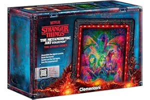 Clementoni- Puzzle Stranger Things - The Upside Down - con luz LED: Rompecabezas de 520 Piezas - escenas Que cambian de Color con Eleven, Sus Amigos y el Mind Flayer