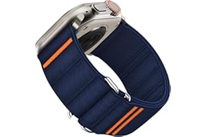 Suitisbest Straps Compatible with Apple Watch Ultra Strap 49mm 45mm 44mm 42mm, Stretchy Nylon Sport Loop Strap with S-Hook for Apple Watch Ultra 2/ Ultra SE Series 9 8 7 6 5 4 3, Midnight Blue