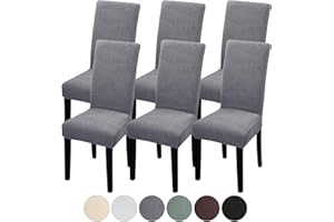 Fuloon 6pcs Chair Covers Dining Room Chair Cover Spandex Polyester High Chair Covers Protector Removable Washable Slipcovers green