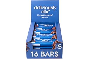 Deliciously Ella - Cacao & Almond Oat Bar, Gluten-Free, Vegan Friendly, Healthy Snack, 50g (16 bars)