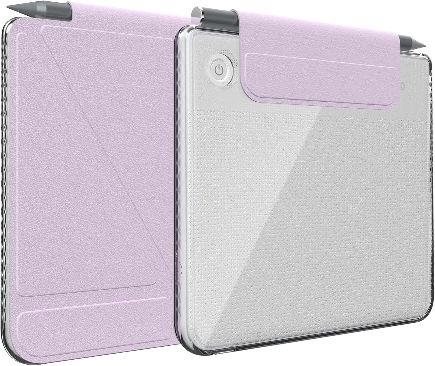TUDIA M-FLIP Detachable Clear Magnetic Case for Kobo Libra Colour (2024) - [Auto Wake/Sleep] Shockproof Slim Transparent Back Magnetic Fold Cover with Stylus Holder (Purple)