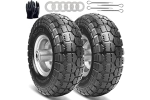 Sackkarrenrad Räder für Sackkarre Vollgummireifen Reifen : Vollgummi Reifen 4.10 3.50-4, Bollerwagen Ersatzräder 260 x 85 mm, （ Rad Achse 20mm Achse 2 Stück)