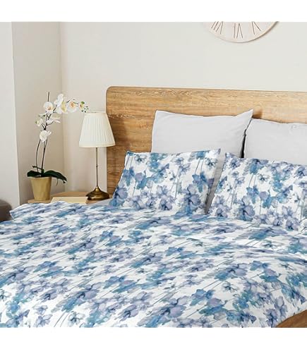 Set Copripiumino Cotone Percalle Double Face - Matrimoniale 250x240 + 2 Federe, Fiori Grigio, Made In Italy - Foto 6