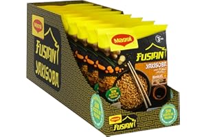 NESTLÉ MAGGI Fusian Yakisoba Pollo - Noodles de trigo con salsa, hortalizas deshidratadas y condimiento sabor a pollo - Pack de 8 x 120g