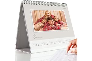 ‎MILULA STUDIOS Fotokalender 2026 Tischkalender - Zum Selbstgestalten mit Fotoecken – Bastelkalender A4 Quer mit hochwertigem Papier – Persönlicher Kalender 2026 mit Platz für Fotos – Kreatives Geschenk für Familie