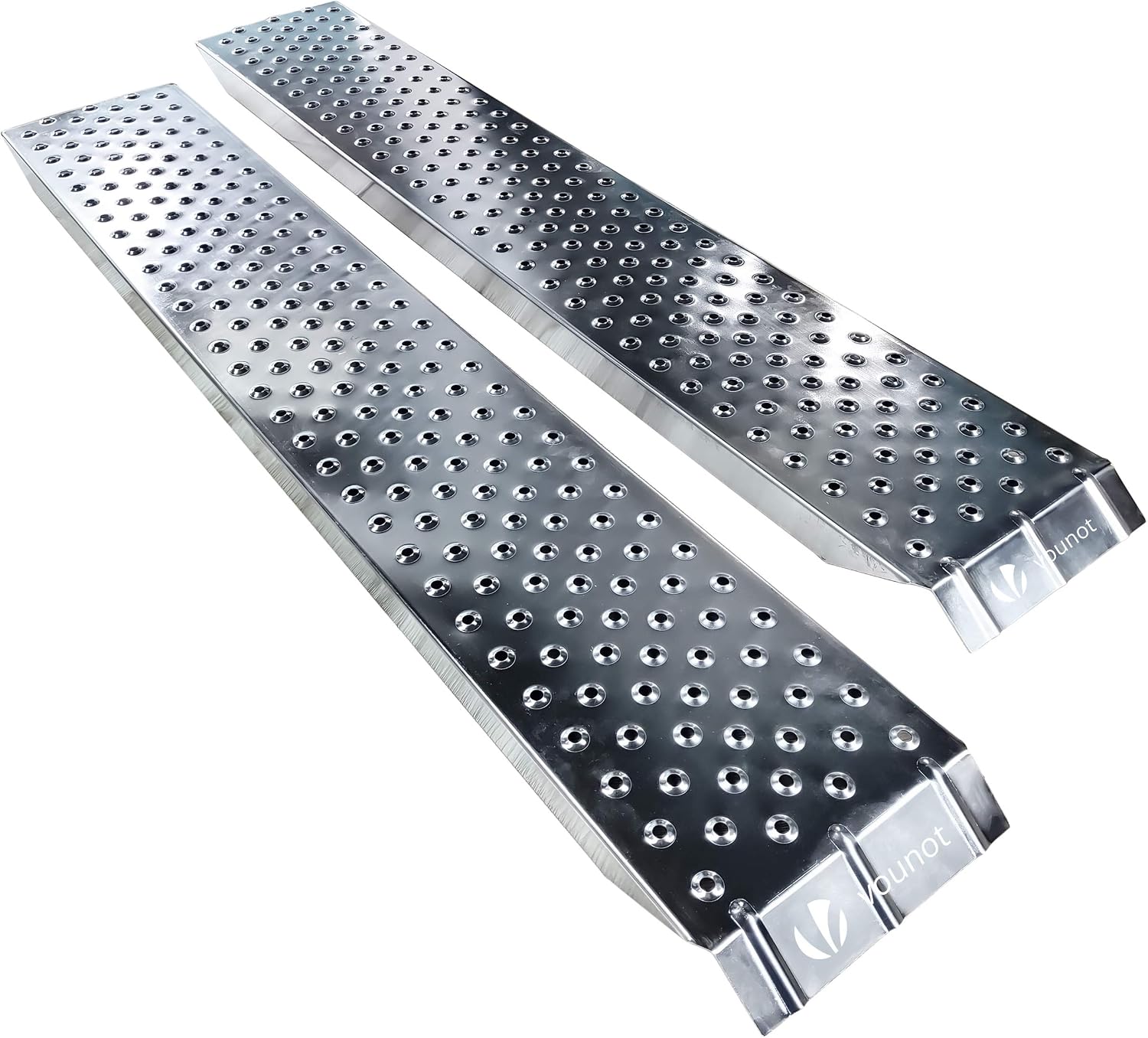 VOUNOT® 2X Rampa Carga de Acero Galvanizado para Moto, Remolque, Furgoneta, Quad, Motocross, 400 kg MAX, 135 x 23 cm