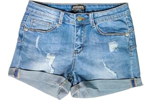Hocaies Mujer Pantalón Corto Vaquero con Dibujo y Bordado Pantalones Vaqueros con Bolsillos