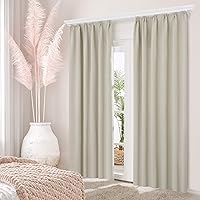 Deconovo Thermovorhang Blickdichte Vorhänge mit Kräuselband Lärmschutz Sonnenschutz 138x140 cm Creme 2er Set