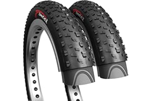 Fincci Cubiertas Fat Bike 26x4.0 Pulgados - Par Plegable Neumáticos 100-559, para MTB Montaña Fuera del Camino Hibrida Bici Bicicleta neumaticos 26 x 4.0 - Paquete de 2 Neumáticos 26"