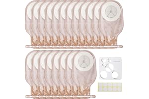 Aicharynic Kolostomiebeutel 20 Stück, Einteiliger Drainierbarer Stomabeutel Stomazubehör Drainagebeutel für die Ileostomie-Stomapflege, 15mm–65mm Schneidbares Gehäuse