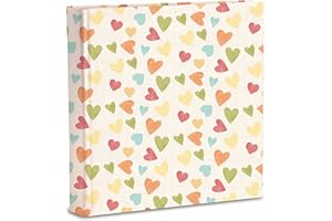 MARELI Álbum de fotos 31x31 80 páginas en cartulina intercaladas con pergamino para proteger las fotos cubierta de papel impreso con acabado plastificado mate, corazones