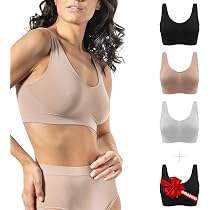 Risalti 3 Soutiens-Gorge Femme Bambou Épaules Étroites - Brassière Sans Armature Douce Et Respirante Made In Italy