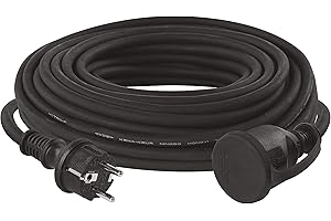EMOS Cable alargador Schuko de 25 m, Cable de extensión de Goma para Exteriores (IP44), H07RN-F3G 2,5 mm2