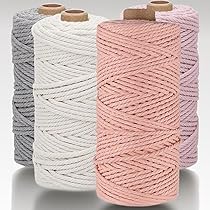 macramé set - diy pakket - 3 mm garen - kralen - stokken - 109 touw