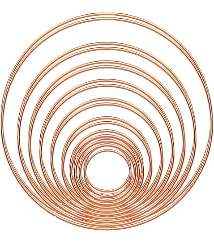Wealrit Set 8 Anelli Metallici Per Acchiappasogni E Macramè - 4 Misure, Argento, Corona Floreale E Triangoli Per Decorazioni Fai Da Te
